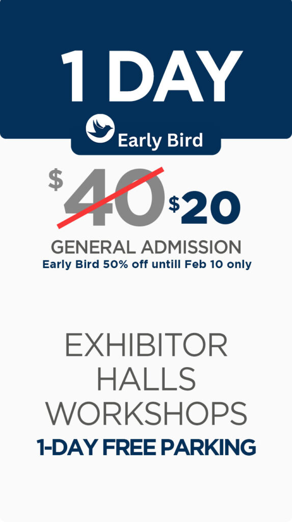 One Day Early Bird admission ticket offer.