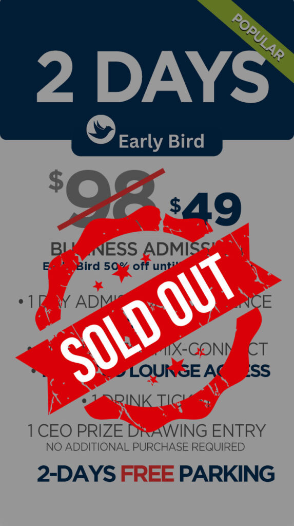 Sold out two Days Business Early Bird admission package.